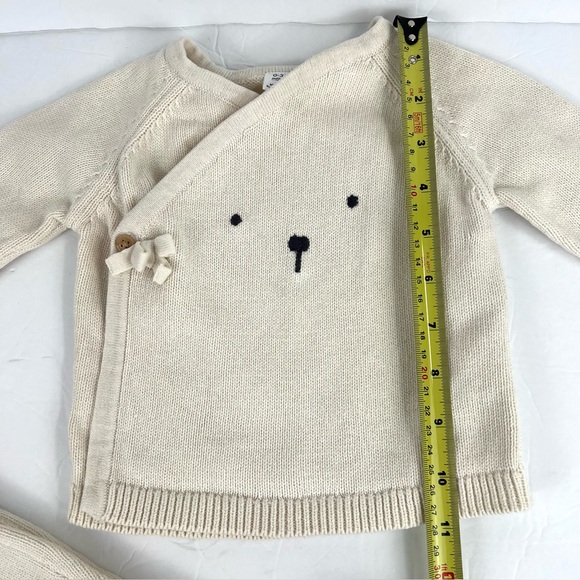 Marks & Spencer Cute Infant 2 Piece Set Natural Cotton Wrap Top and Bottoms Bear - Picture 14 of 15